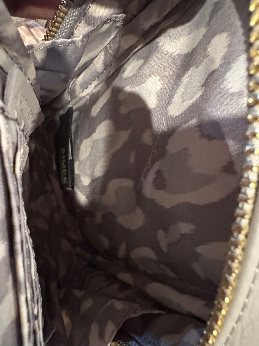Aime Leon Dore Crossbody Bag In Light Gray With Gold Chain View 4